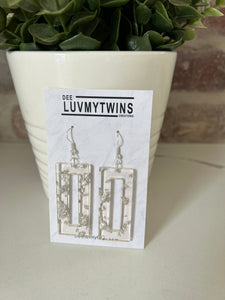 Clear and Silver Earrings