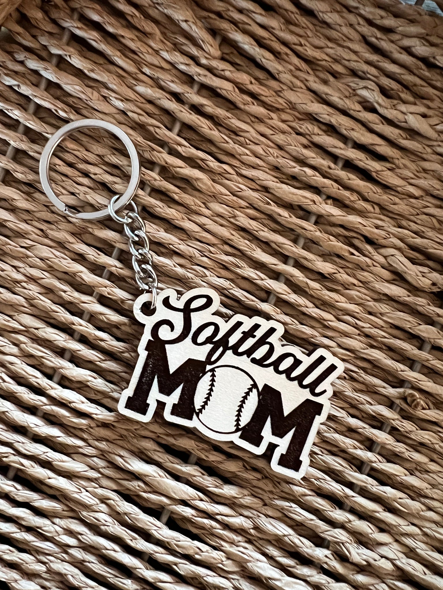 Softball Mom keychain