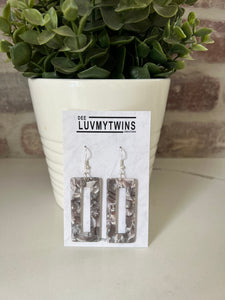 Grey Marbled Earrings