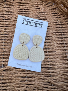 Beige Clay Earrings