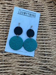 Black and Turquoise hanging earrings