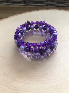 Purple Memory Wire Bracelet