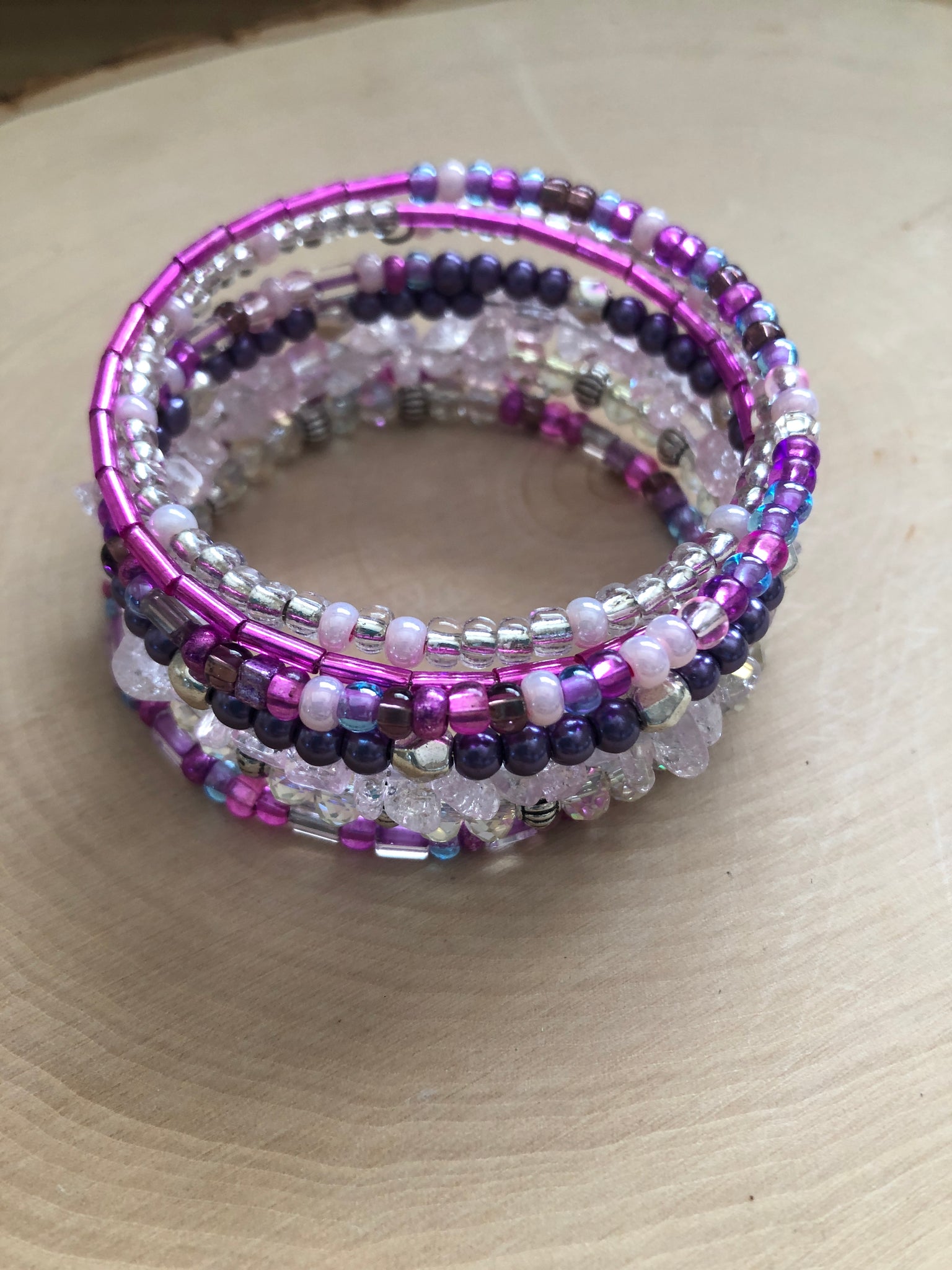 Purple Memory Wire Bracelet