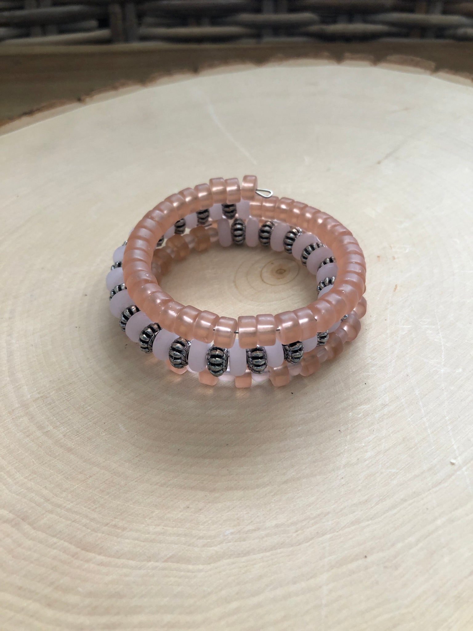 Pink Memory Wire Bracelet