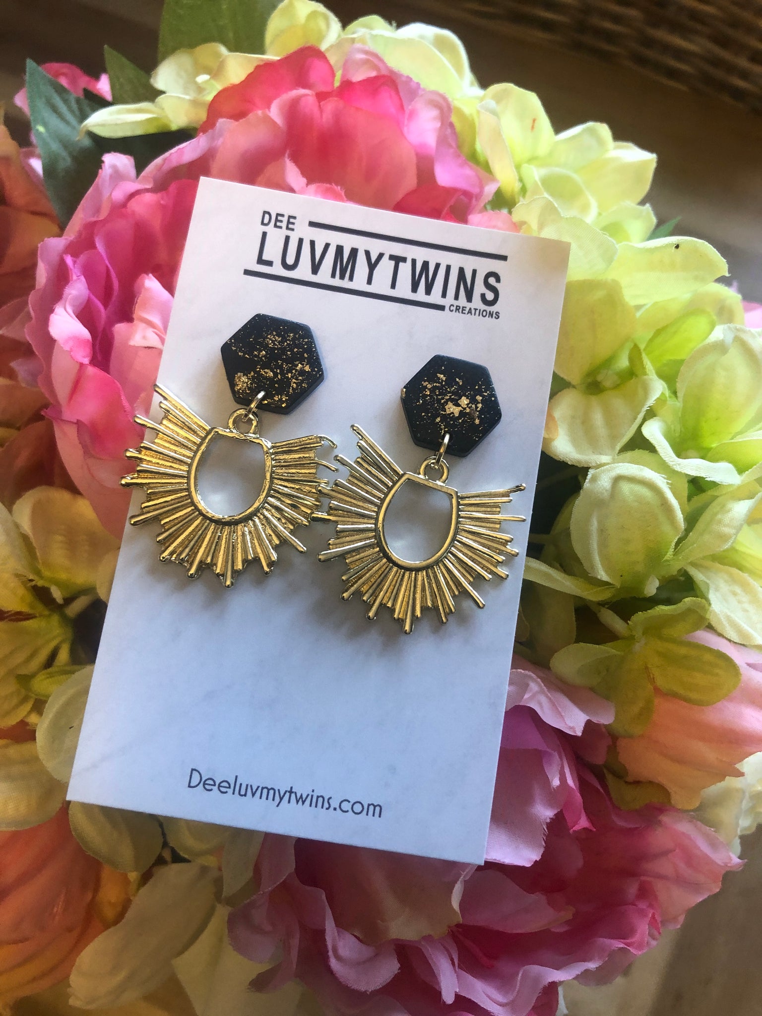 Gold and Navy Earrings