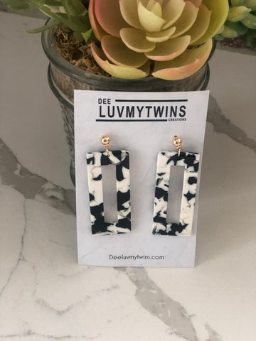 Black & White Gold Earrings