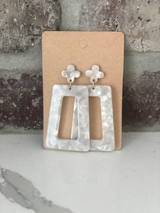 White  Marble  Earrings