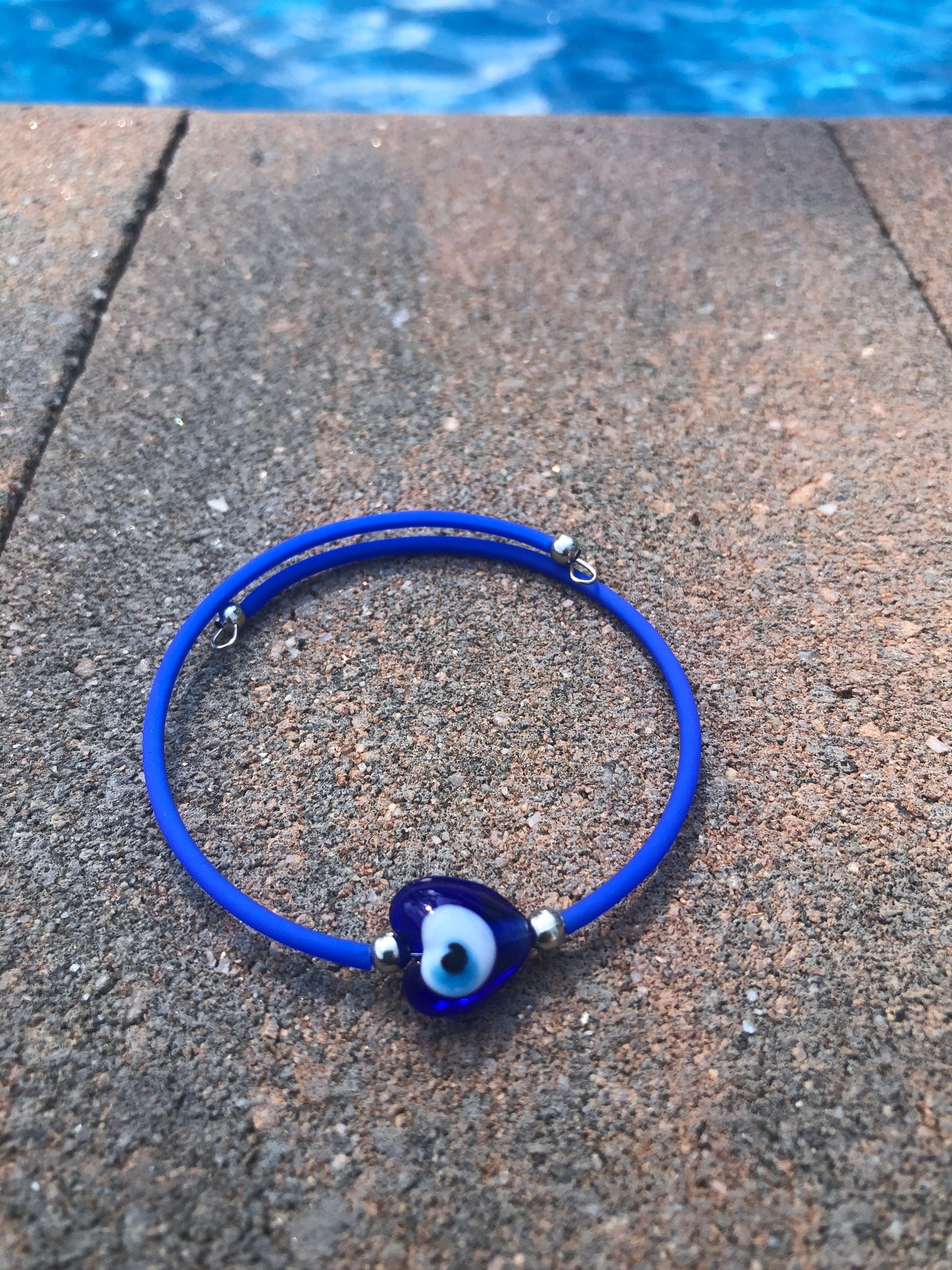 Evil eye blue cuff bracelet