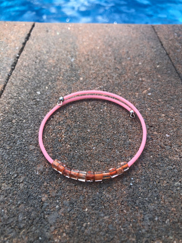 Peach and orange cuff bracelet