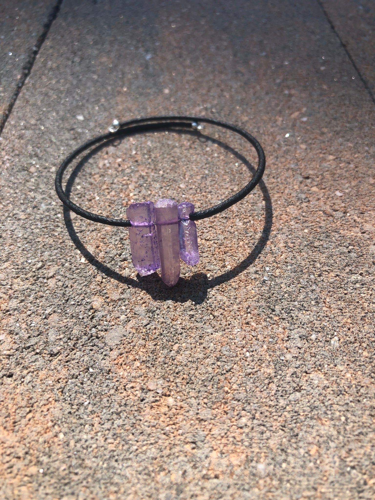 Purple Crystal black bracelet