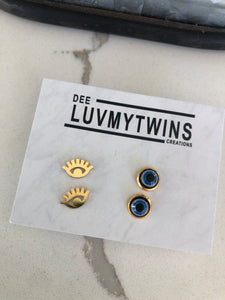 Evil eye Earrings set (Gold)