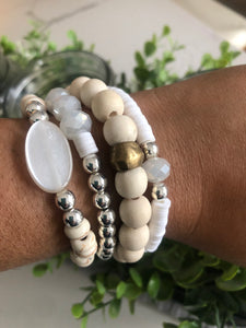 White Bracelet Stack