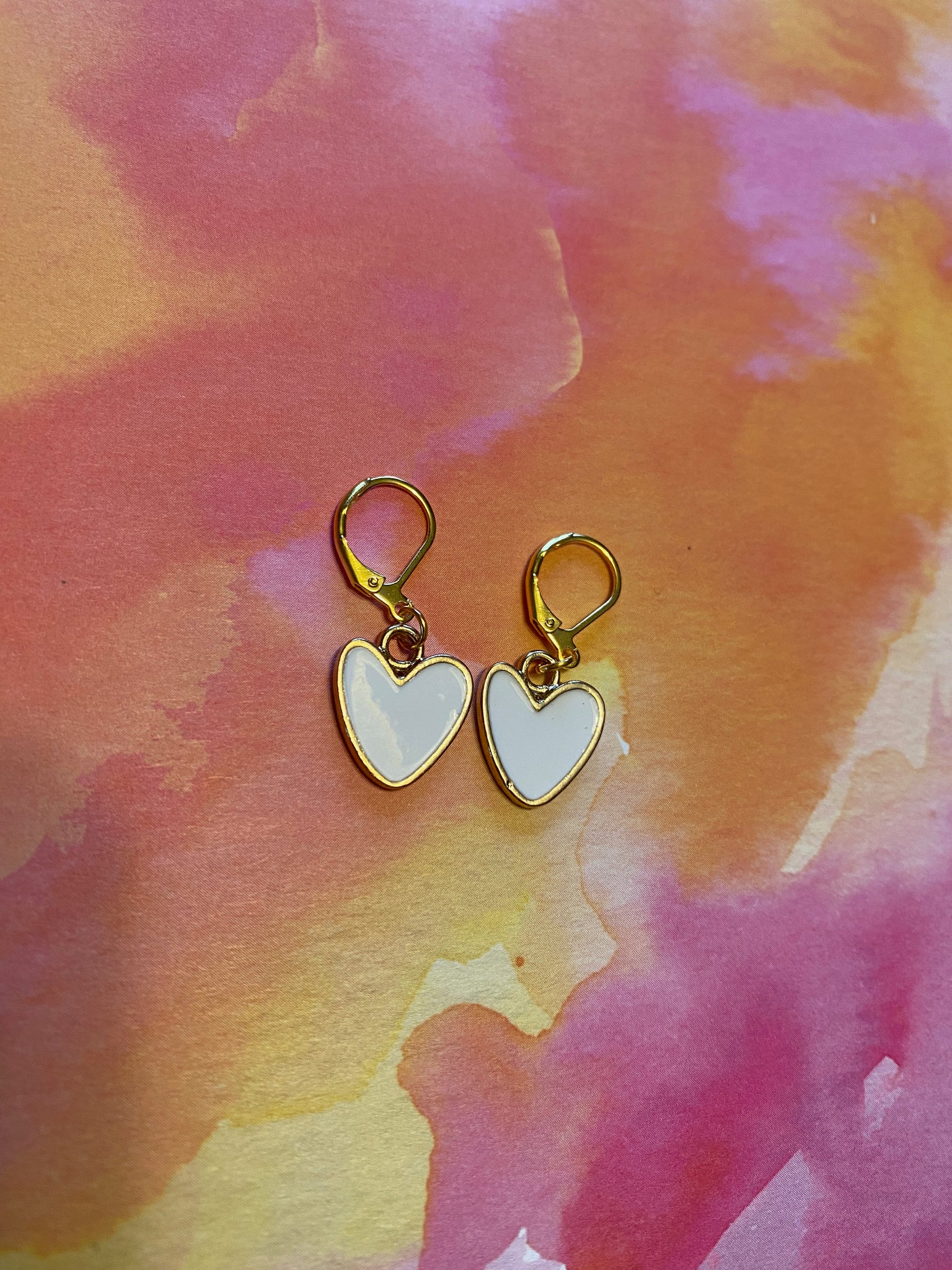 Heart Drop Gold Earrings