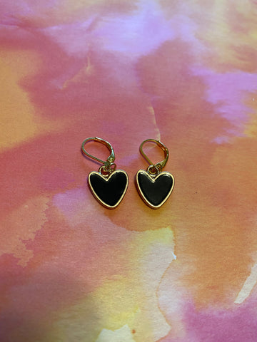 Heart Drop Gold Earrings