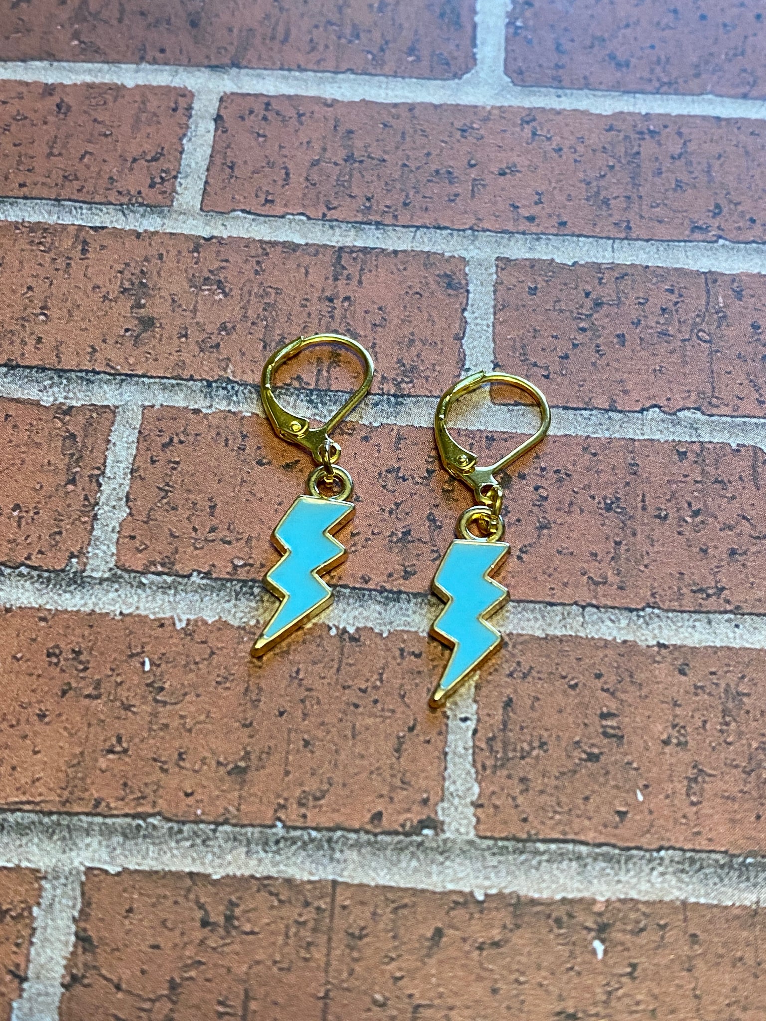 Turquoise Lightening Bolt Earrings