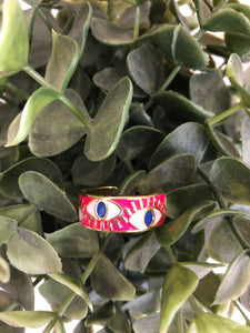 Hot Pink Evil Eye Ring