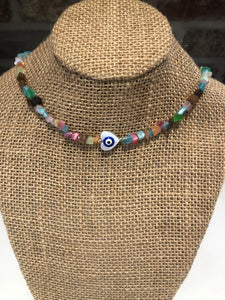 Beaded Evil Eye Multicolored Necklace