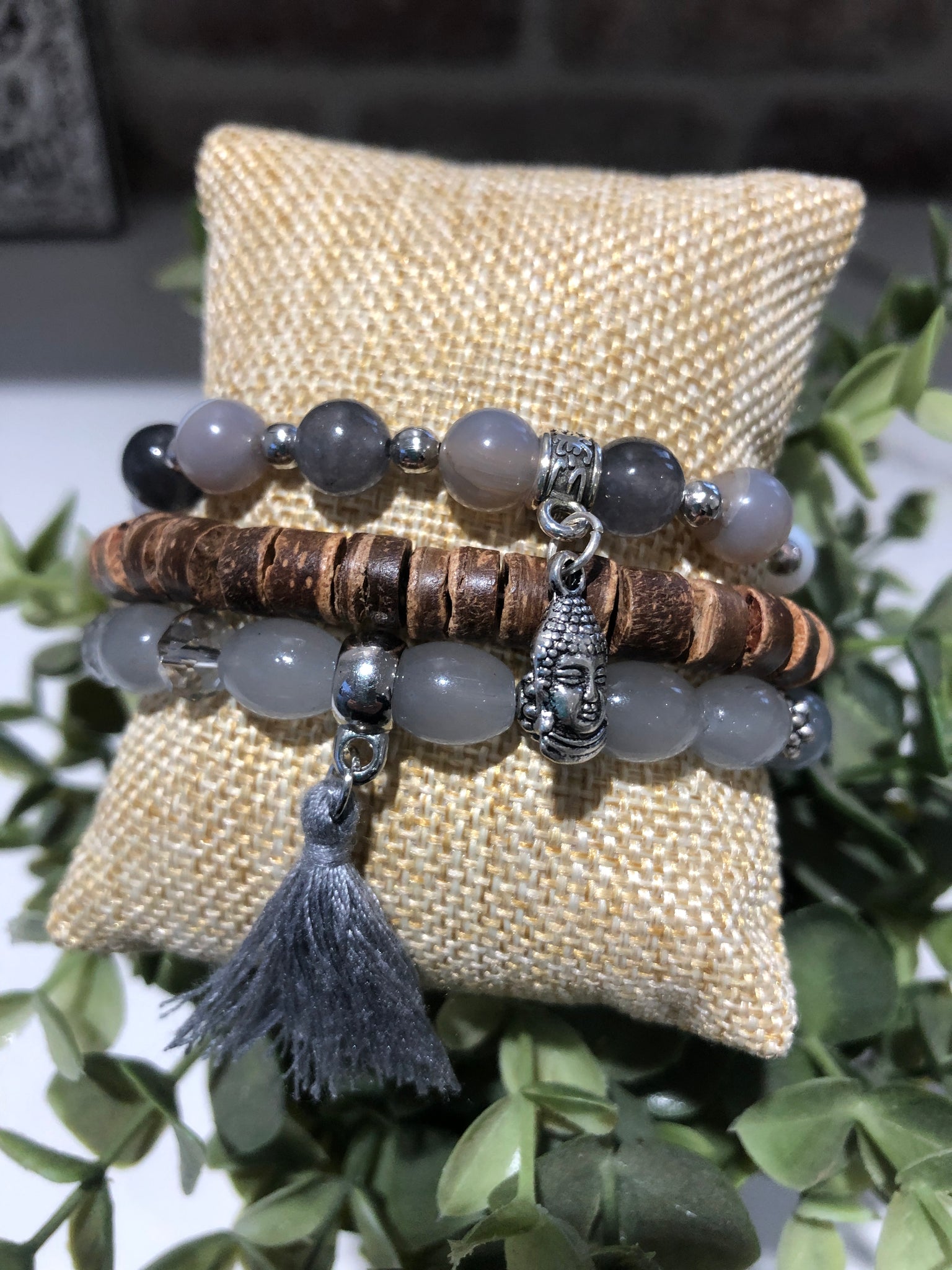 Natural Grey Bracelet Stack