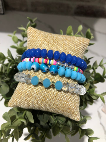 Blue Evil Eye Bracelet Stack