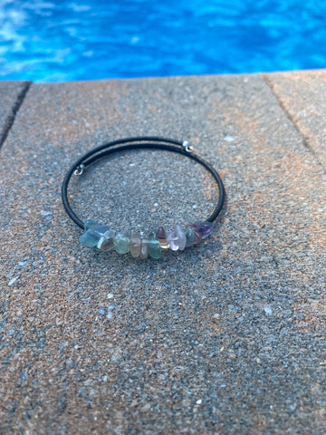 Flourite black cuff bracelet