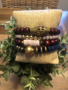 Magenta and Green Bracelet Stack