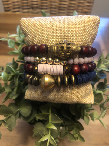 Magenta and Green Bracelet Stack