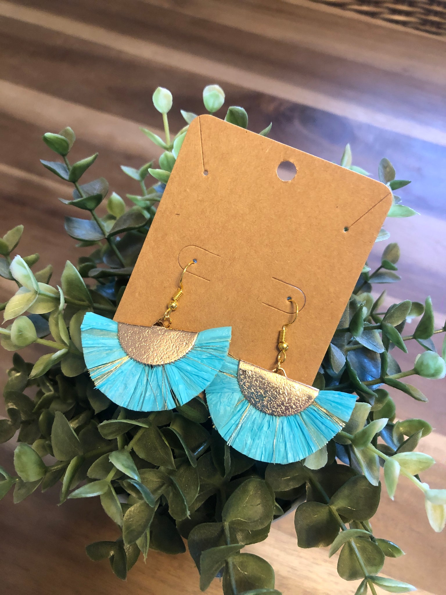 Blue Fan Earrings