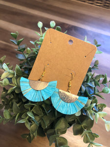 Blue Fan Earrings