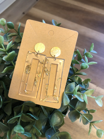 Gold Foiled Hanging Earrings