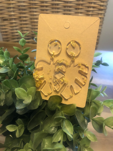 Totally Clear Foiled Monstera Earrings